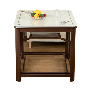 加厚钢化玻璃餐桌茶几不锈钢烤火桌取暖桌牌桌金属烤漆正方形桌子