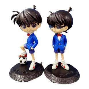 万代足球名侦探公仔灰原哀新一景品人偶摆件 柯南PVC动漫手办礼物