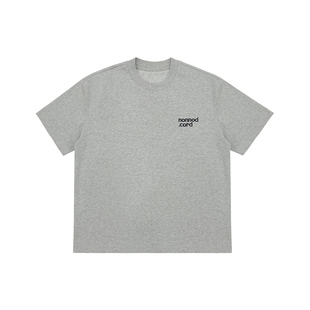 260g刺绣圆领短袖T恤男生2026春夏新款重磅宽松休闲半袖套头上衣