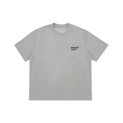 260g刺绣圆领短袖T恤男生2026春夏新款重磅宽松休闲半袖套头上衣