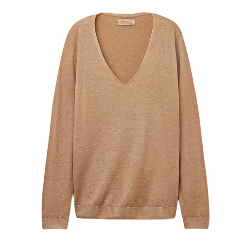 FALCONERI女士经典休闲修身长袖v领毛衣内搭山羊绒针织衫DMLD250