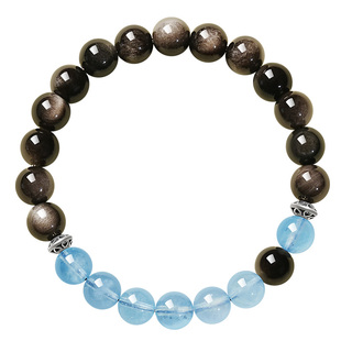 宫里上新黑曜石手串女款天然银曜石手链水晶串珠妇女节生日礼物