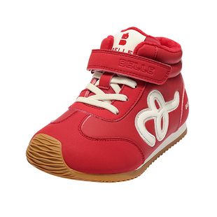 彩虹糖丨百丽童鞋女童加绒运动鞋冬季新款儿童复古德训鞋男童板鞋