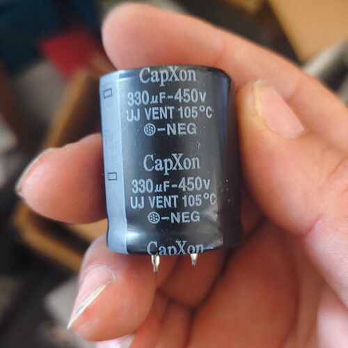 议价CapXon丰宾450V 330uF牛角电容 原装 铜脚维修
