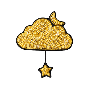 星星云朵胸针设计感小众轻奢饰品衣服包包别针高级感手工刺绣徽章