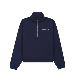 [明星同款]Sporty&Rich Tennis系列男女同款美式休闲立领拉链卫衣