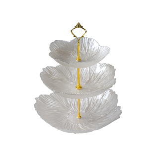 玻璃果盘欧式三层架冷餐茶歇水果盘甜品蛋糕托盘点心架糖果零食盘