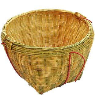 精品壮族大号箩筐竹编制品淘米箩篼粮食竹筐收纳篓喜事筐簸箕果篮