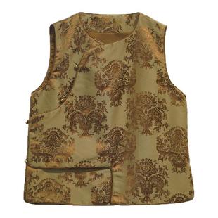 艾绘馆新中式复古立体提花织锦马甲背心女秋冬季休闲国风马夹坎肩