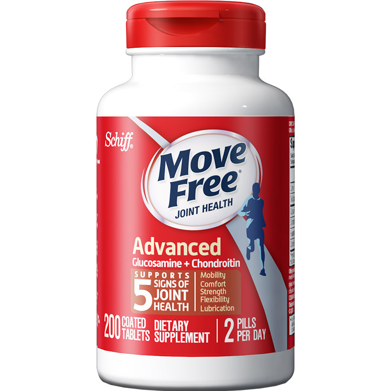【自营】MoveFree益节氨糖软骨素维骨力红瓶关节氨基葡萄糖200粒
