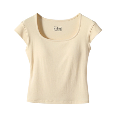 U领短袖t恤女2025新款夏季