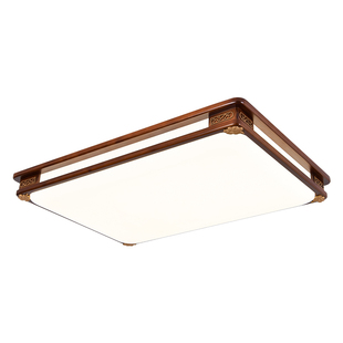 新中式实木吸顶灯客厅灯led大厅灯长方形中国风餐厅卧室现代灯具