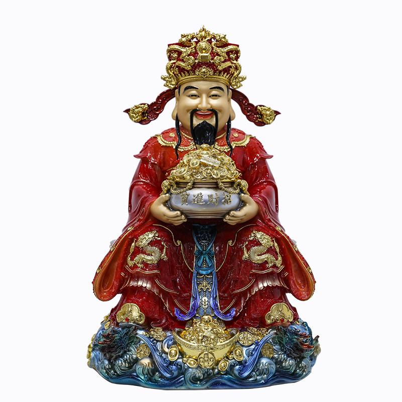 财神爷摆件汉白玉彩绘文财神
