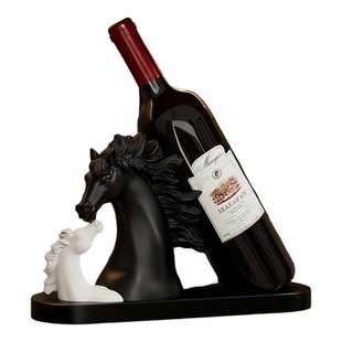 轻奢风马到成功酒瓶架客厅餐厅摆件马年创意红酒收纳架酒柜装饰品