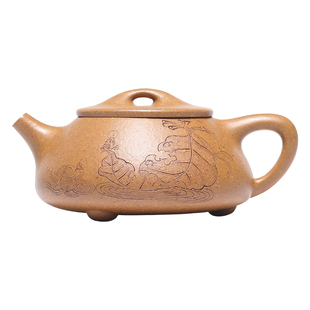 百年利永宜兴原矿纯手工紫砂壶家用泡茶壶功夫茶具套装石瓢·静观