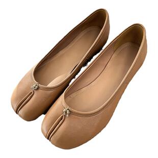 【双子座】2025春夏新款猪蹄tabi分趾鞋女真皮羊皮芭蕾舞平底单鞋