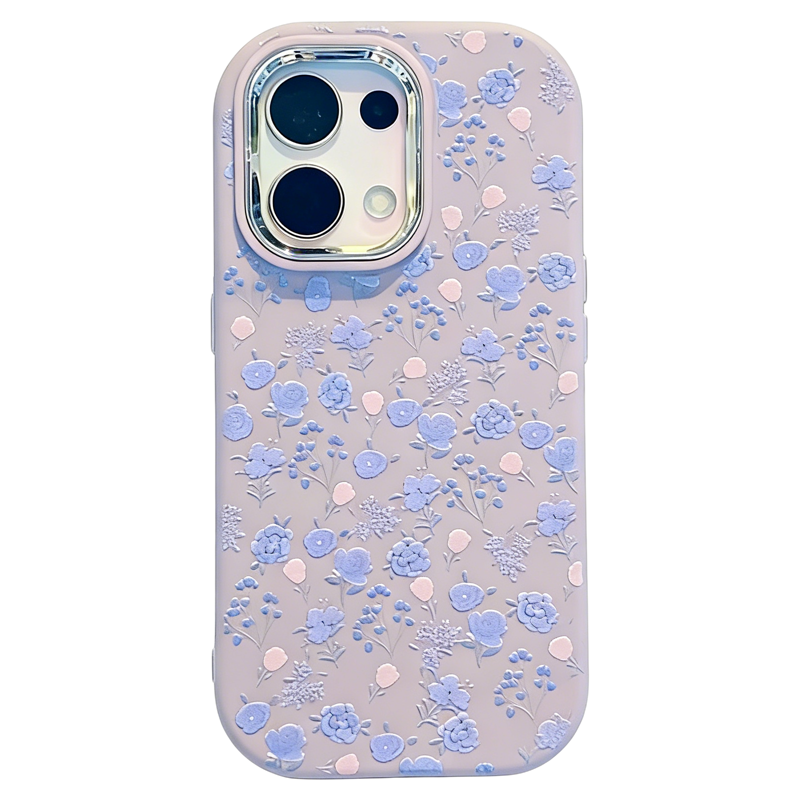 ins风紫蓝色玫瑰花草适用opporeno8/9pro手机壳新款高级感reno12/11pro网红手机套reno10/7/6/5防摔保护壳女