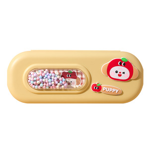 六品堂双层笔盒泡泡机笔袋女生高颜值ins可爱网红文具盒多功能创意小众不撞款铅笔盒大容量笔盒桌面收纳