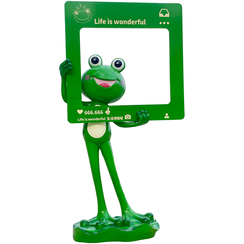 网红卡通青蛙动物模型雕塑牛蛙店门口景区拍照打卡迎宾装饰大摆件