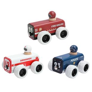 菲加尼儿童玩具车回力车男孩警车小汽车宝宝益智拼装火车男孩小车