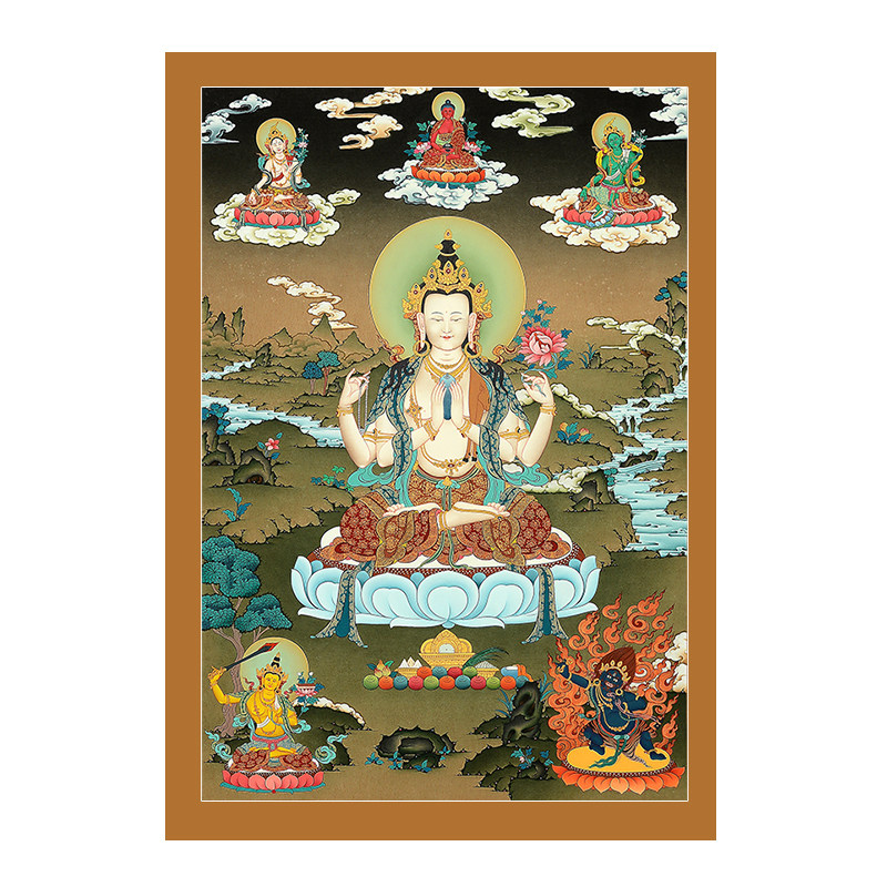 欧斯特四臂观音唐卡装饰画