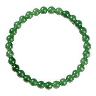 和田玉碧玉手串女款小米珠翡翠手链天然玉髓散珠串珠菠菜绿色叠戴