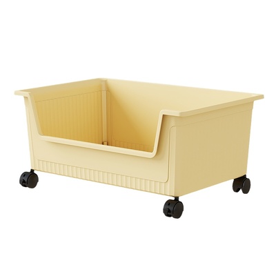 桌下书本书包收纳盒滑轮书箱可移动学生教室用桌面放书书架收纳箱