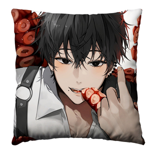 电锯人抱枕吉田宽文靠垫电次BL靠垫博文动漫二次元帅哥定制做枕头