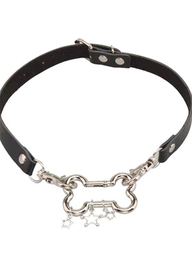 Gallery亚文化骨头五角星项圈