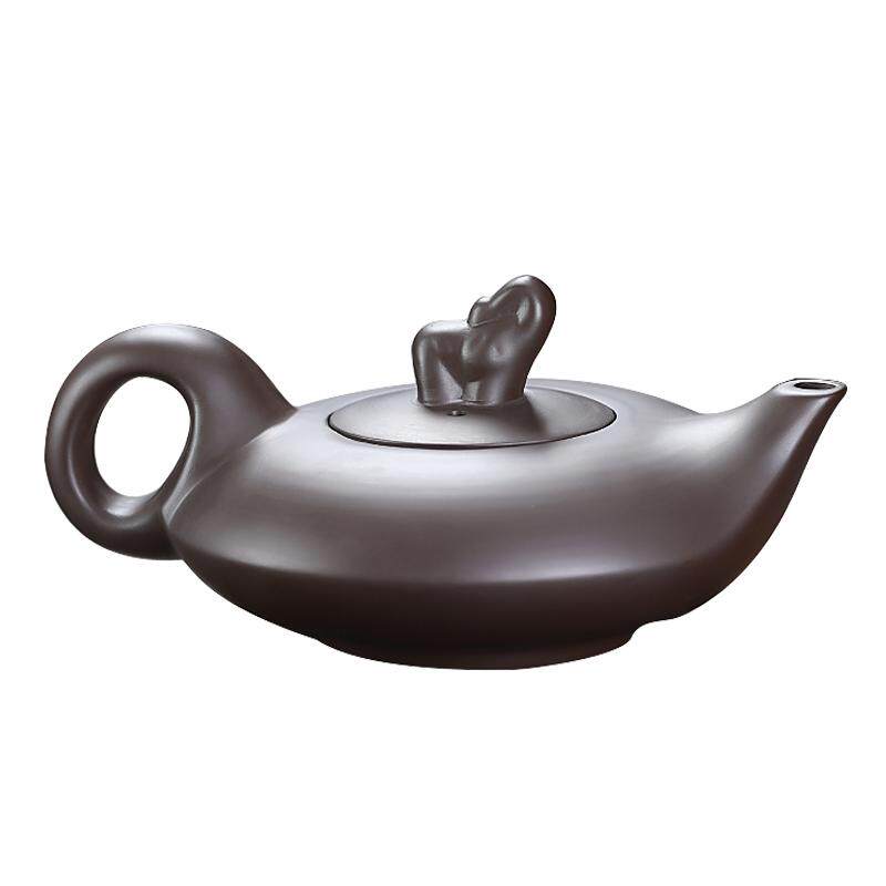 紫砂如意吉祥壶功夫茶具陶瓷茶壶纯色家用泡茶器可养半手工单壶小