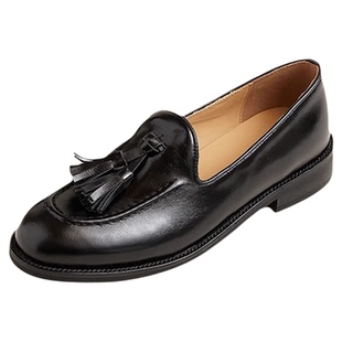 割草机老k 马油皮流苏学院风乐福鞋小皮鞋女懒人一脚蹬2025春新款