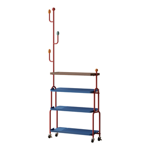 可移动鞋架挂衣架一体家用门口多层鞋架子室内好看铁艺鞋子收纳架