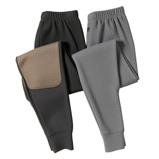 七匹狼羊毛绒保暖裤男中老年爸爸裤护膝骑车防风打底裤加绒棉毛裤