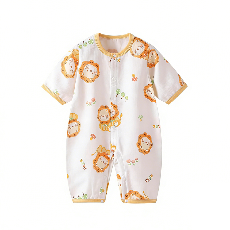 夏季薄款宝宝连体衣七分袖爬爬服