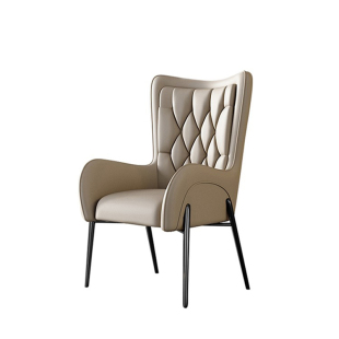 2023新款轻奢茶桌书桌主人椅办公室老板不锈钢椅2024新款设计师椅