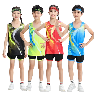儿童田径训练服套装男女国家队中小学生跑步马拉松短跑体考运动服