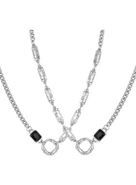 王嘉尔同款圆环项链男轻奢高级