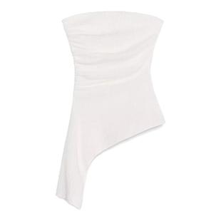 ZA外贸出口新款女装纹理质感法式露肩直领裹胸式抹胸上衣 3644317