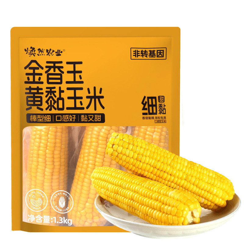 焕然玉米 金香玉黄黏玉米棒甜玉米新鲜糯玉米加热即食早餐玉米
