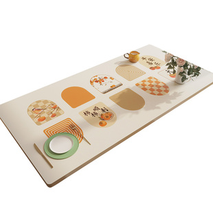 新中式餐桌垫防水防油免洗餐桌桌面保护垫pvc皮革长方形茶几桌布