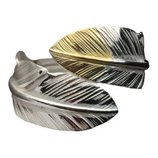 银创鹫见太郎TaroWashimi先金双羽毛戒指s925纯银18K金菊地健指环