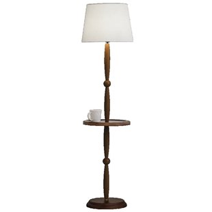 客厅落地灯中古美式轻奢高颜值法式卧室床头氛围置物立式落地台灯