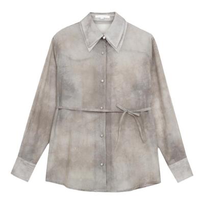 番塔塔扎染氛围透气衬衫