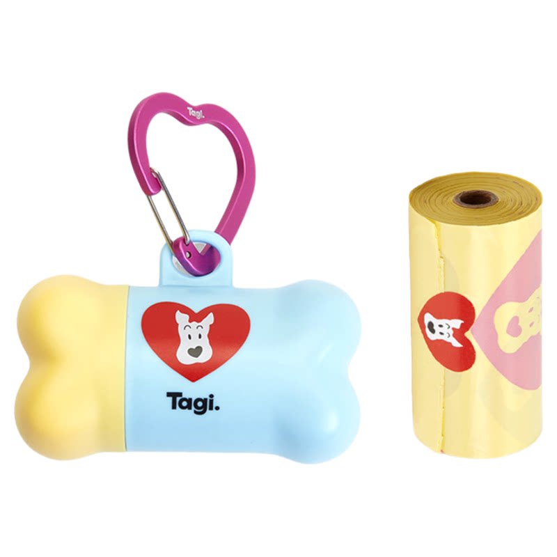 Tagi.《哈哈》宠物狗狗小骨头遛狗便携挂钩拾便器加厚垃圾袋