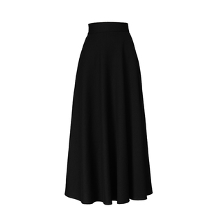 新款加厚黑色毛呢半身裙秋冬纯色大摆长裙高腰A字裙显瘦跳舞女裙