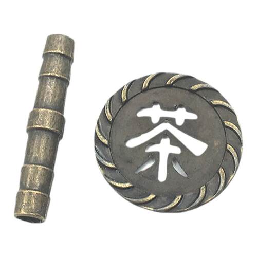 根雕茶几茶桌茶盘仿古漏水铜片铜管镀铜茶字过滤片下水管茶道配件