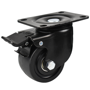 低重心重载型黑尼龙万向轮3寸耐磨承重轮脚轮滑轮双轴承静音轱辘
