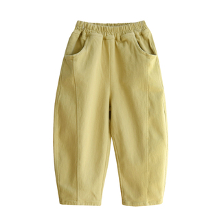 儿童棉布长裤 春秋加厚纯棉裤子男女童香蕉裤 软牛仔布休闲长裤子