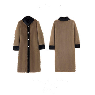 海宁貂皮大衣女冬2025新款水貂绒皮草外套妈妈装皮毛一体过膝长款