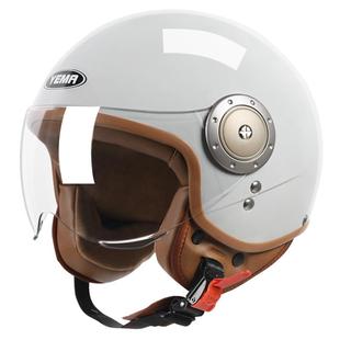 野马电动车头盔3C认证男女冬季电瓶车半盔四季通用摩托车安全盔帽